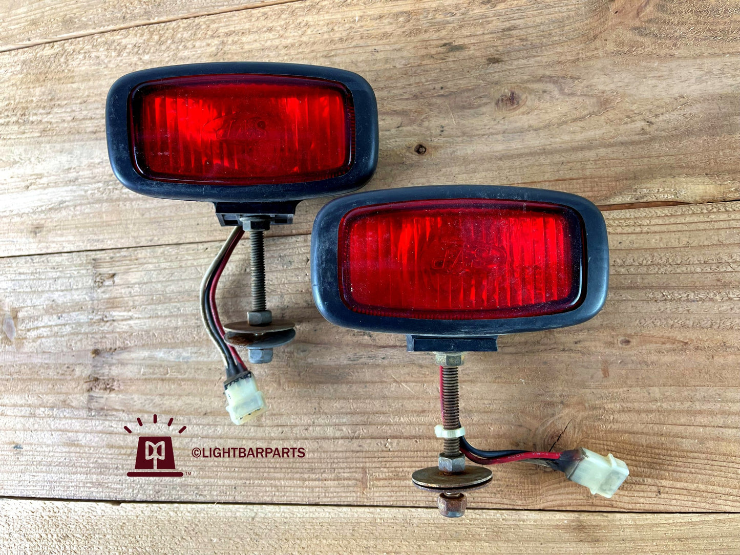 SVP Pair of Mini Rectangular Strobe Heads - Red Lens