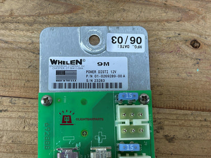 Whelen Edge 9M Power Distribution Board 01-0269289-00A with 2 LED Halogen Flasher Modules